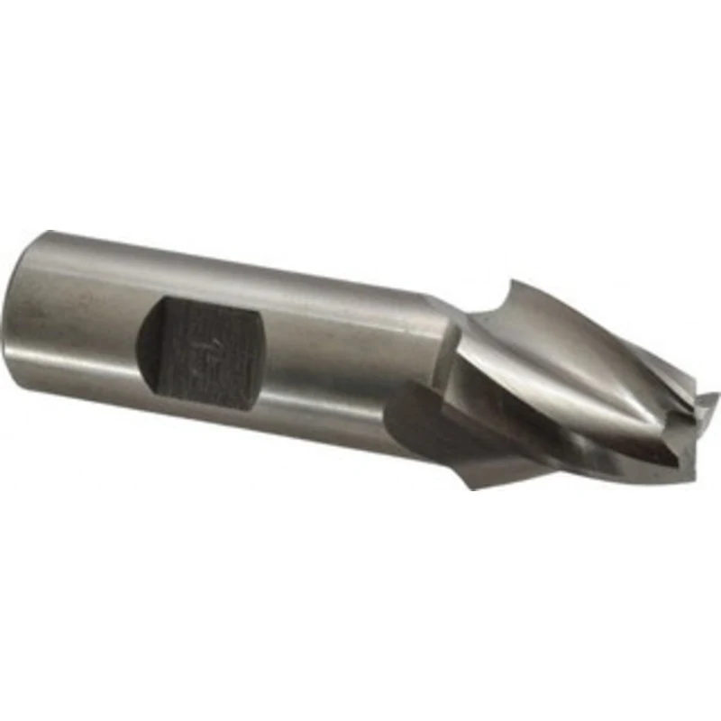 Made in USA 15 per Side 1/2 Small End Diam 1 LOC 3-Flute High Speed Steel Tapered Square End Mill Uncoated, 3/4 Shank...